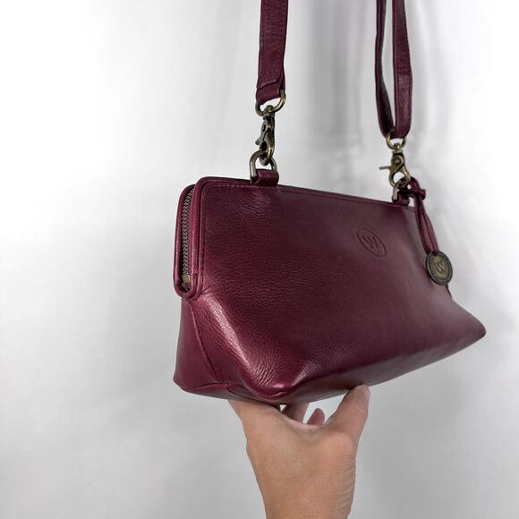 Wanderers Travel Co Crossbody Bag Marianna Burgundy Leather Handbag - Picture 2 of 16